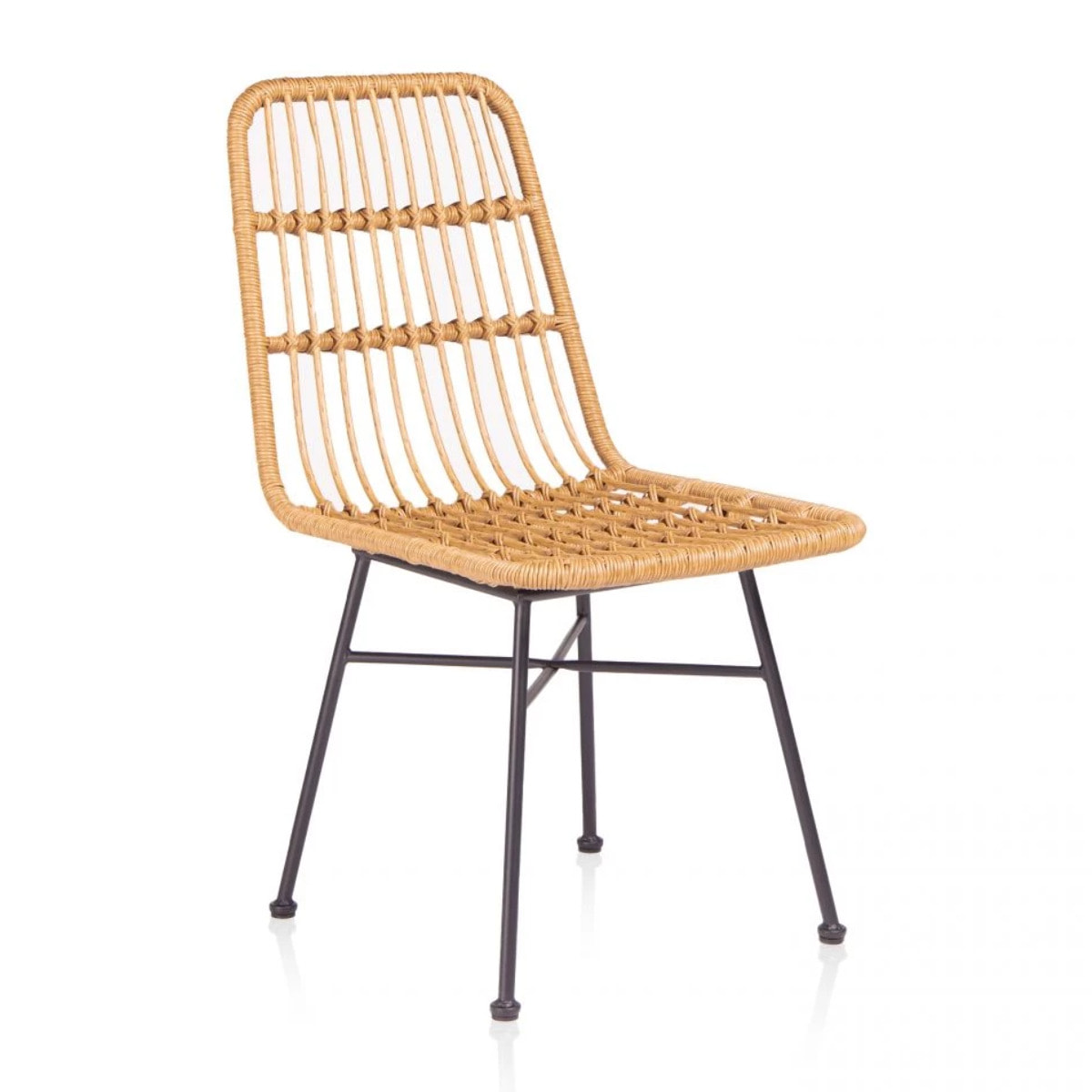 Pack 4 sillas de comedor Malai Ratán - Negro