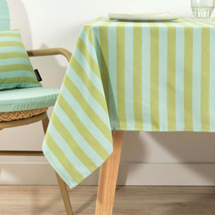 Nappe en tissu jacquard Maglia rayé Turquoise et Pistache