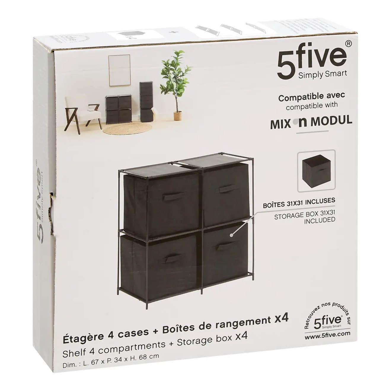 Etagère 2 niveaux Mix'n Modul noir