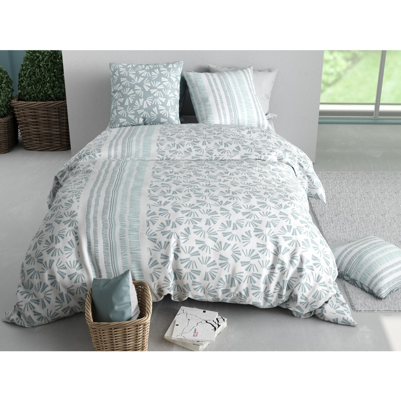 Parure housse de couette imprimée + 2 taies Rossi