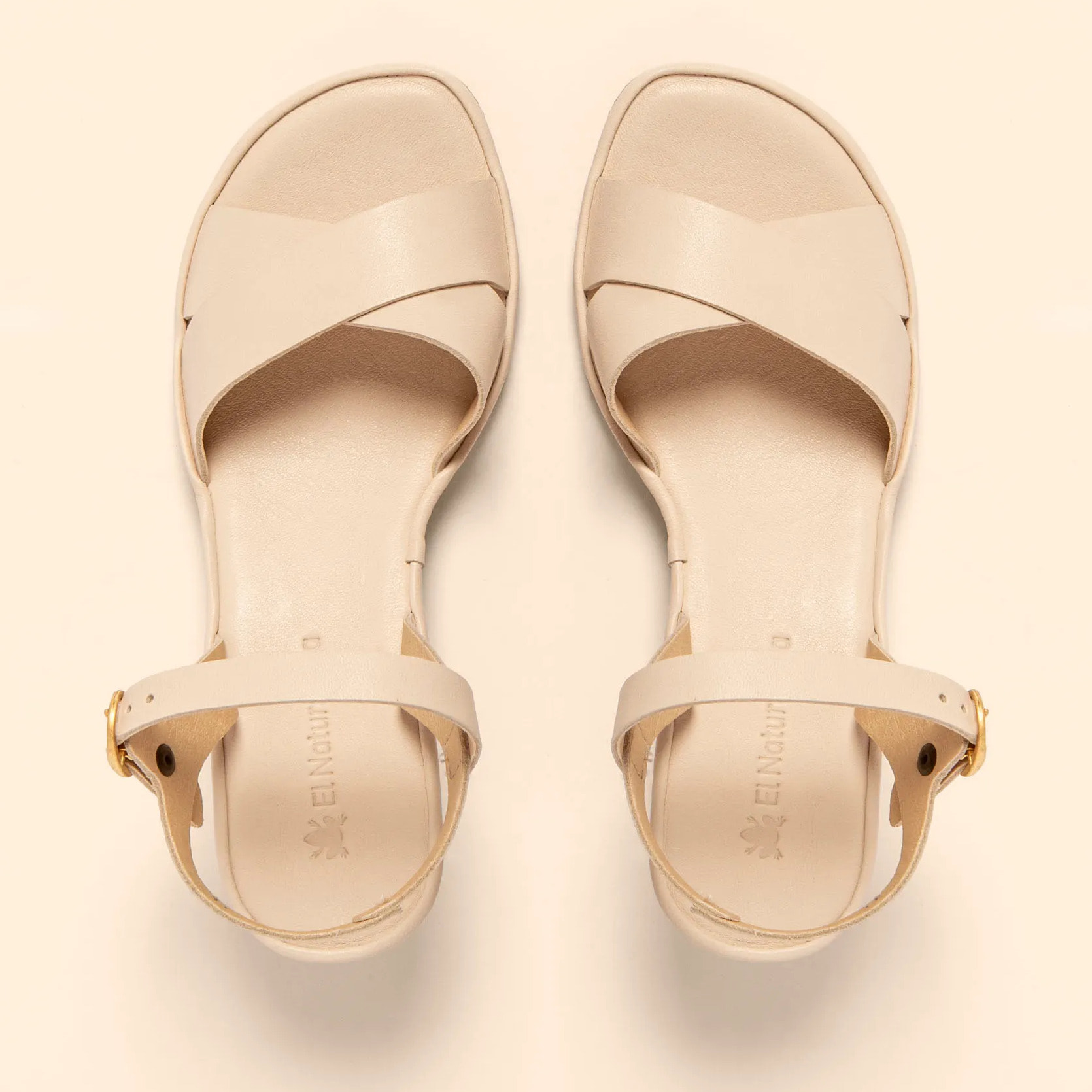 Sandalias con tacón N854 SOFT NAPPA CREAM/ GAIA color Cream