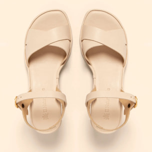 Sandalias con tacón N854 SOFT NAPPA CREAM/ GAIA color Cream