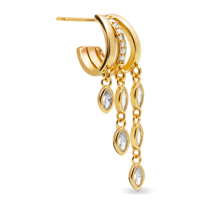 Pendiente Suelto Triple Drip Baño Oro