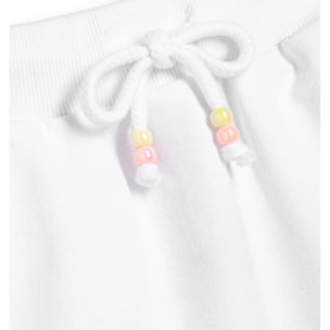 Falda de Niña con Logo Lateral en Blanco