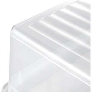 Set cajas de almacenaje 3x11 l, plástico, natural transparente, 39 x 26.5 x 14 cm