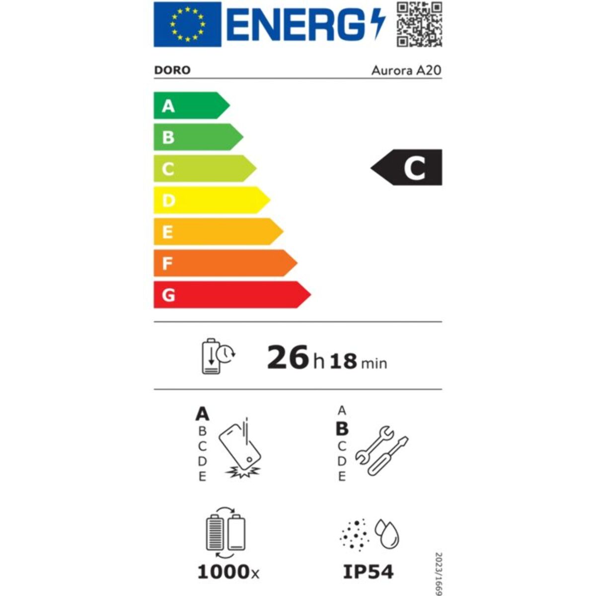Smartphone DORO Aurora A20 + Station charge sans fil