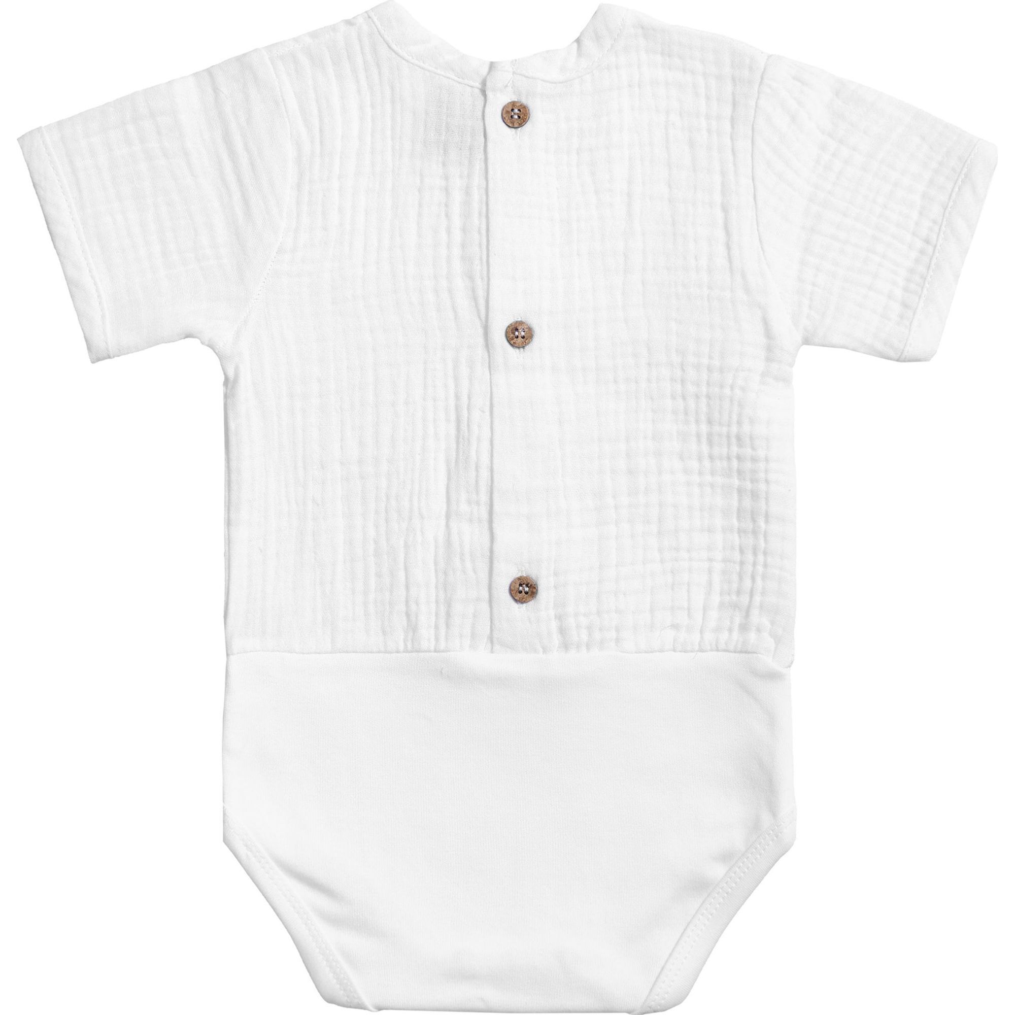 Body bebé manga corta bambula botones