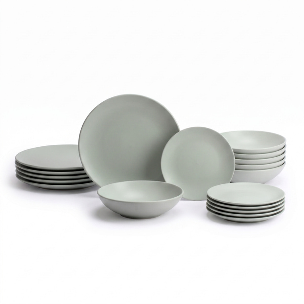 Servizio piatti 18 pezzi in ceramica - SALVIA