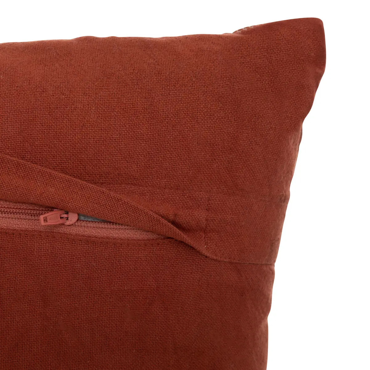 Coussin motifs jacquard "Micah" 30x50cm rose terracotta