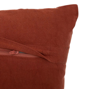 Coussin motifs jacquard "Micah" 30x50cm rose terracotta