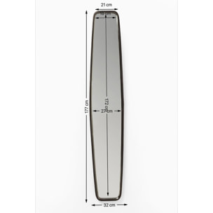 Miroir Clip 177x32cm noir Kare Design