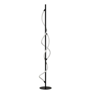 Lampadaire LED Tomasucci ROPE, métal noir mat et acrylique blanc, 150 cm, 30W, lumière blanc neutre