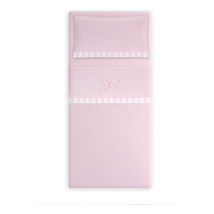 Triptico Minicuna Coralina D. Algodon Luna Estrellas Rosa