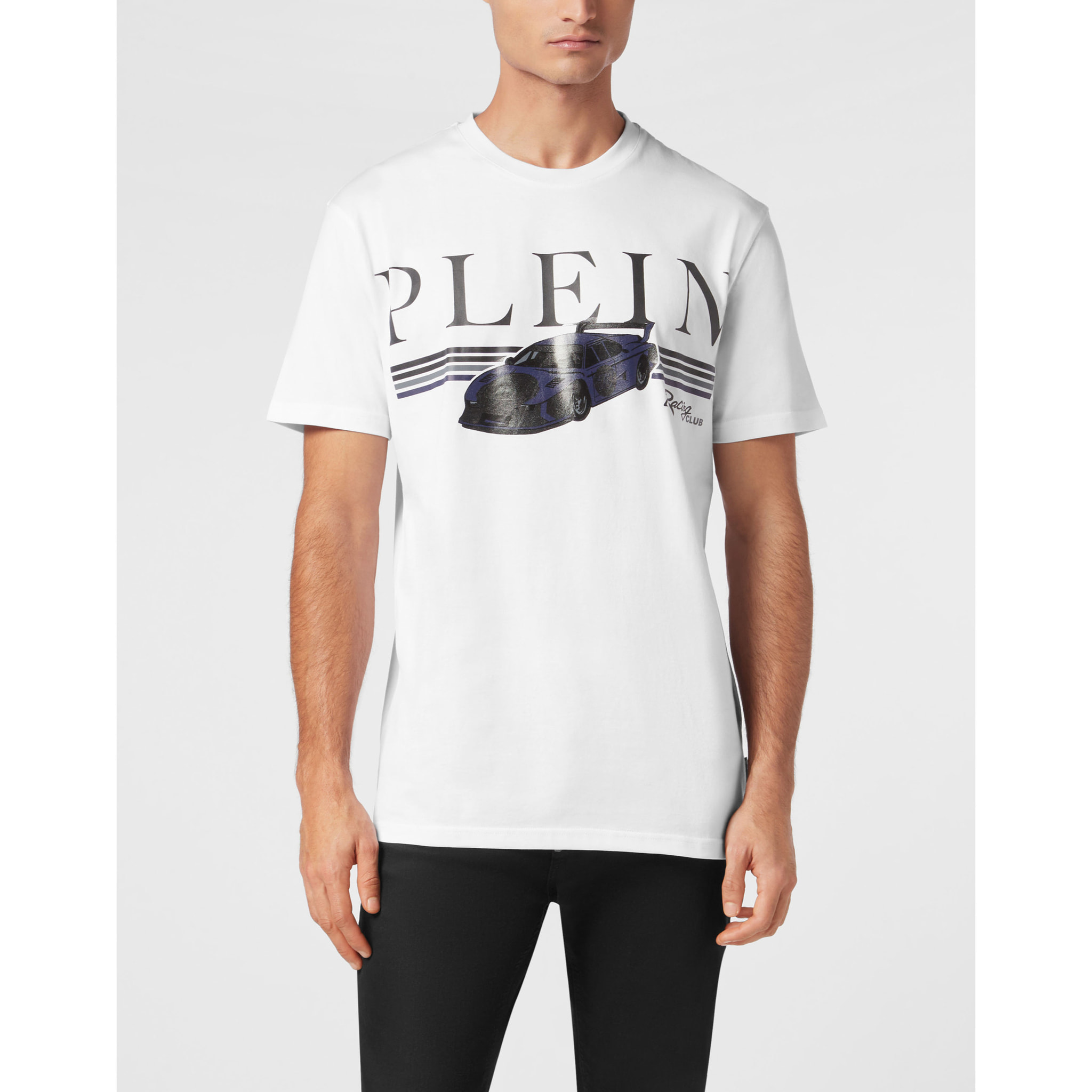 PHILIPP PLEIN Camiseta de cuello redondo y manga corta RACING