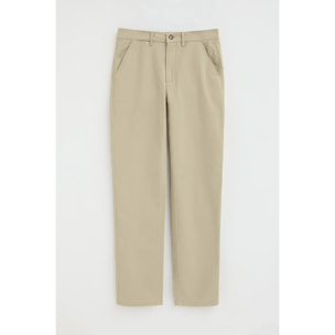 Pantalón chino color crema slim con logo Polo Club
