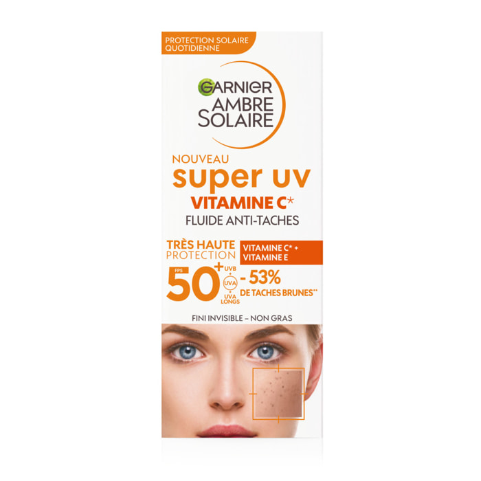 Garnier Ambre Solaire Super UV Vitamine C Fluide Anti-Taches SPF 50+ 40mL