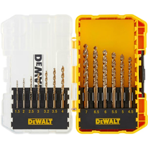 Petit coffret Toughcase contenant jeu de forets métalliques HSS-G (1.5mm-7mm) - 13 pièces - DEWALT - DT70710-QZ
