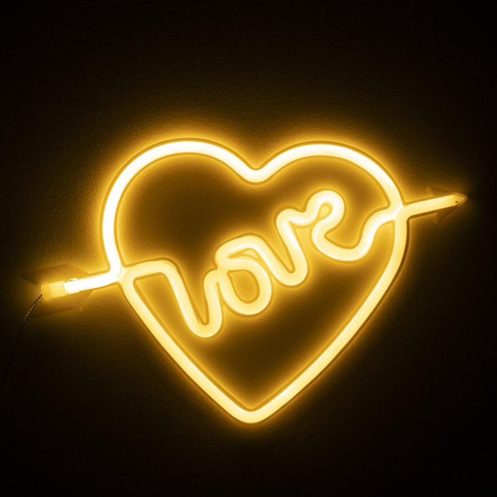 Ciondolo giallo fluo con design Love Heart.