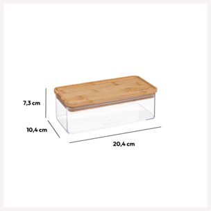 Boîte de conservation rectangulaire couvercle bambou "Eske" 1L