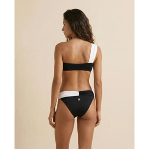 Top de bikini bandeau asimétrico