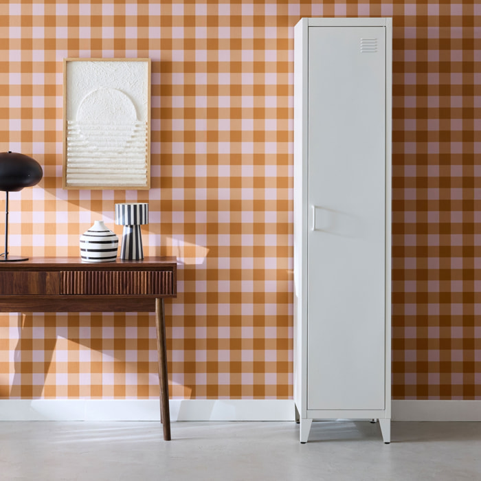 Armoire chambre en acier blanc. 4 espaces de rangement. casier