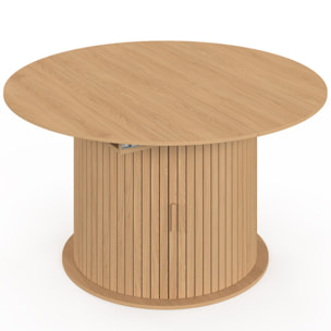 Table à manger ronde extensible Albane avec rangement Ø140-200cm