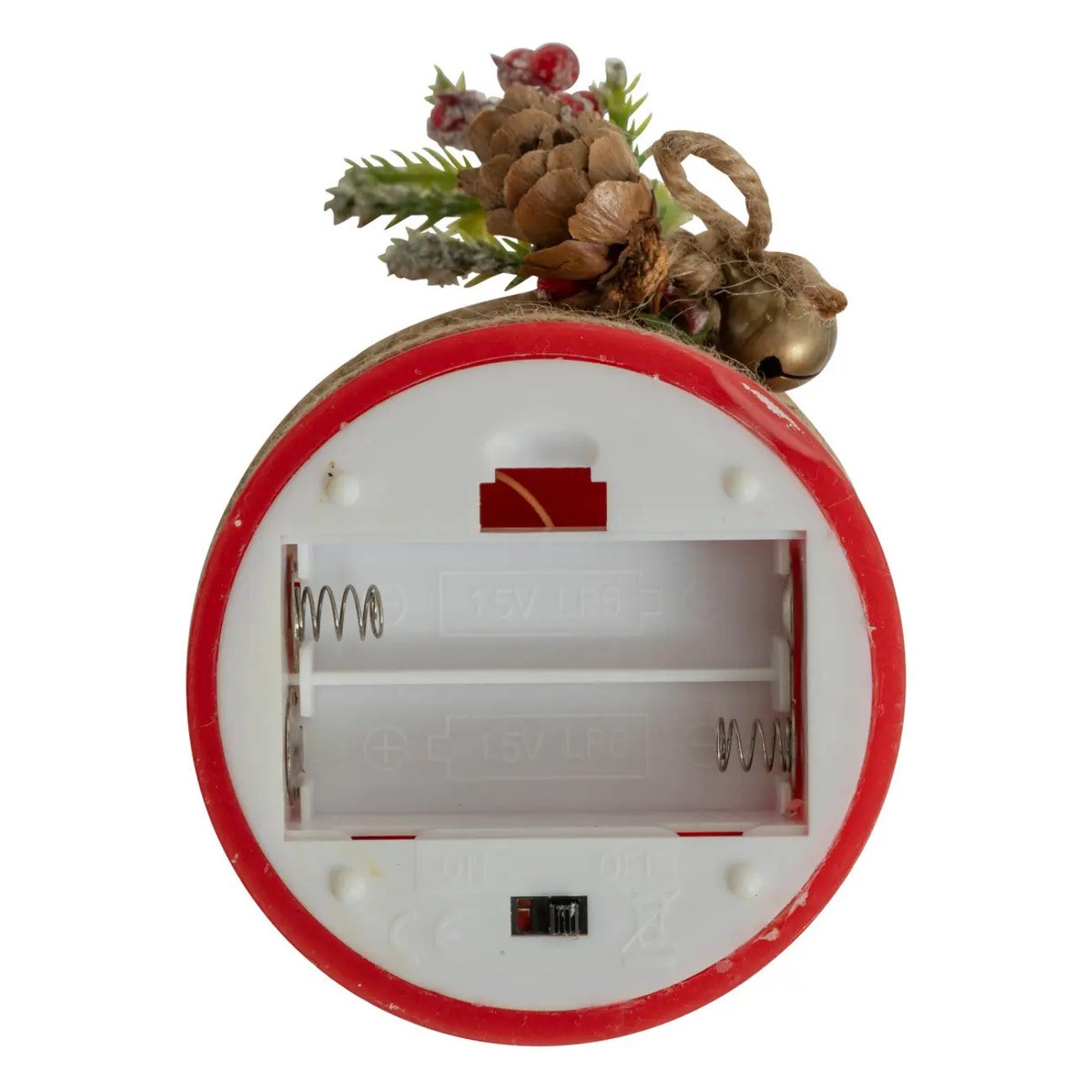 Bougie LED déco branche H.10cm rouge