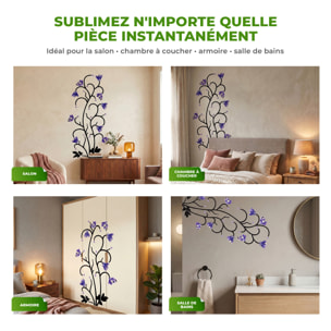 Stickers Muraux décoration adhésifs Fleurs Ancolies