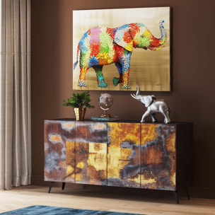 Tableau Touched éléphant ananas 120x90cm Kare Design