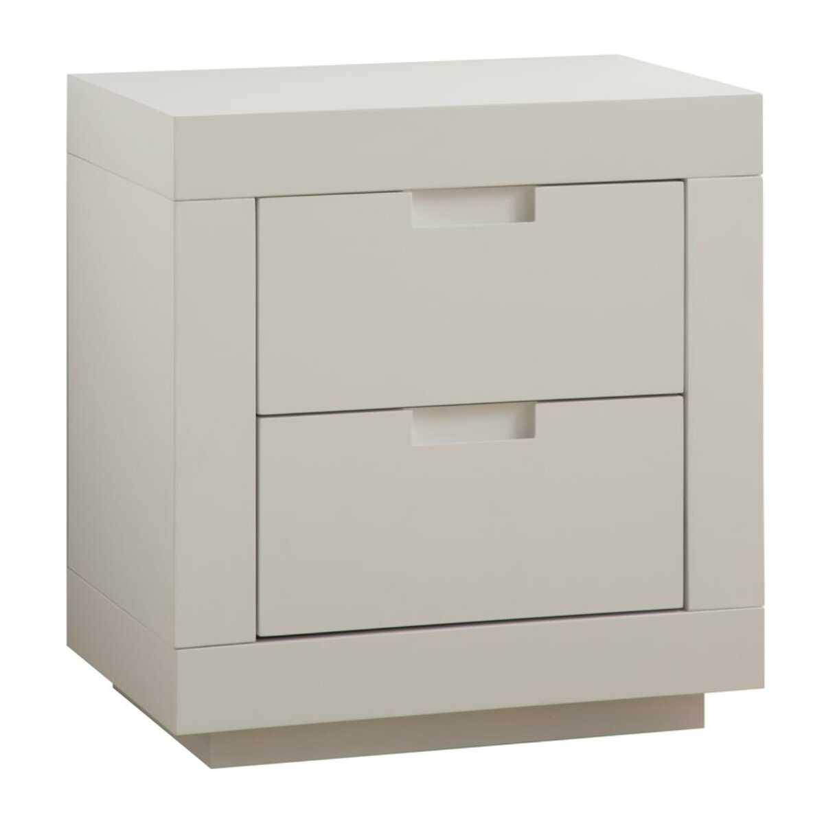 Table de chevet Sisal -bois massif et panneau de mdf-couleur laqué blanc mat 52 x 55 x 37 cm