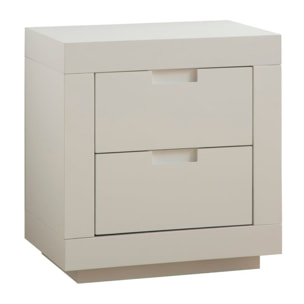 Table de chevet Sisal -bois massif et panneau de mdf-couleur laqué blanc mat 52 x 55 x 37 cm