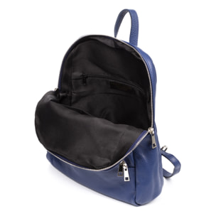 FIRENZE ARTEGIANI Monastier Borsa zaino da donna. Dollaro vera pelle Made in Italy 28x8x32 Cm. Colore blu marino