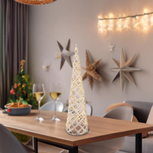 árbol navideño con 15 luces led 16x16x60cm gris