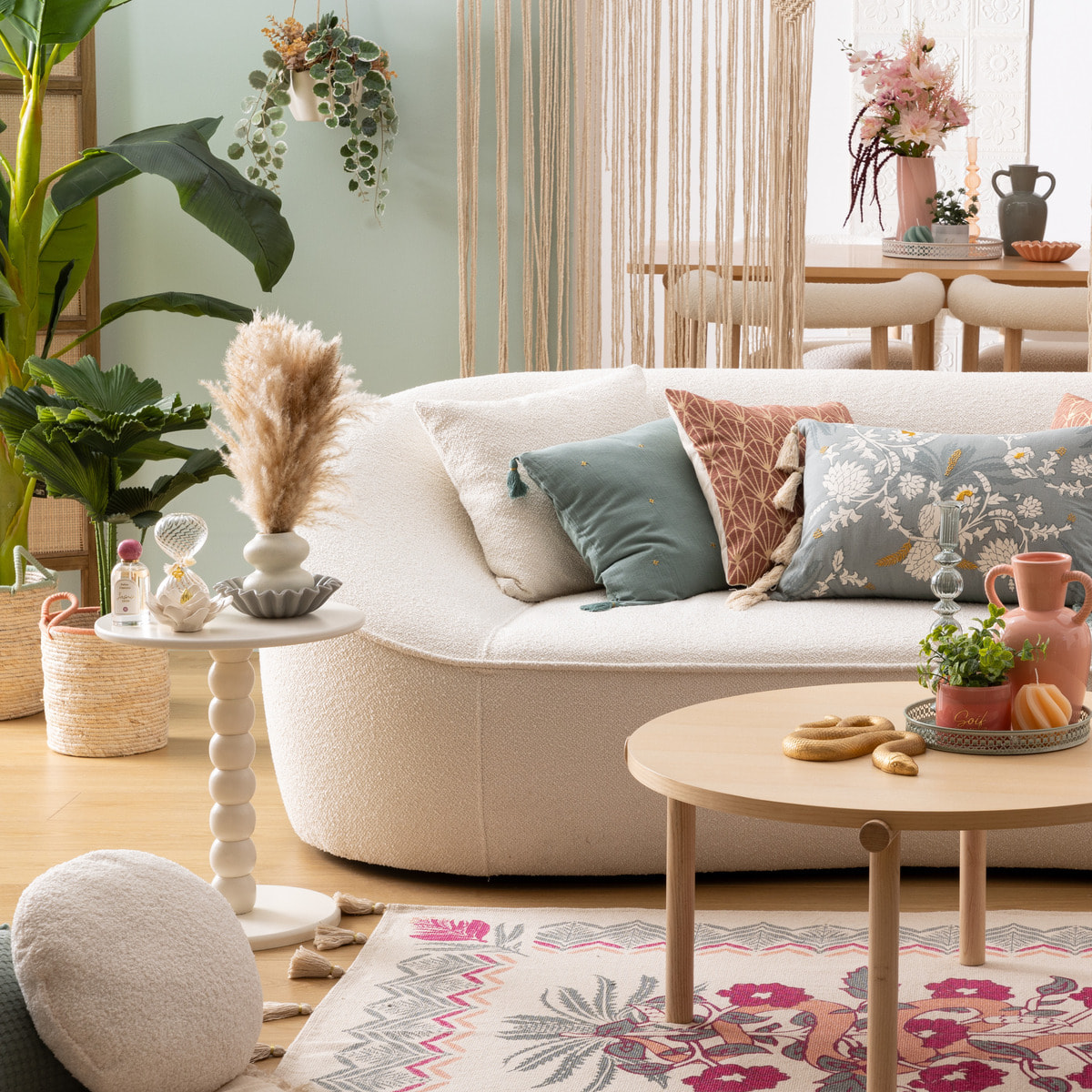 Table d’appoint "Alix" ivoire 50x38x38cm