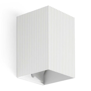 LUNE Aplique cuadrado estriado blanca