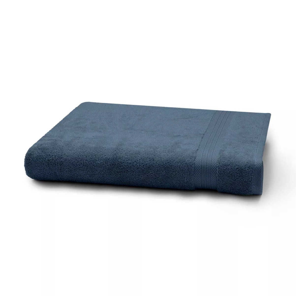 Drap de bain pur coton 550 g/m² uni bleu Elea bleu ardoise