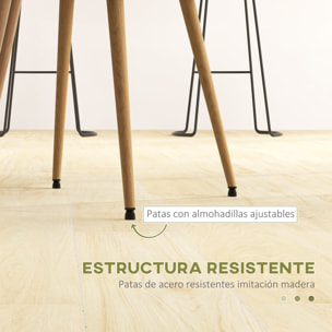 Pack de 2 Sillas de Comedor Sillas de Cocina Tapizadas de Tela de Lino con Patas de Acero para Salón Dormitorio Carga 120 kg 50x52x83 cm Verde