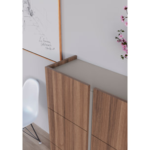 Zapatero Hessa melamina nogal detalle arena 122x95x35 cm
