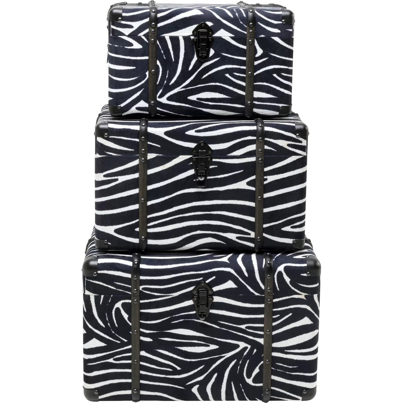 Coffres Wild Animal zèbre set de 3 Kare Design