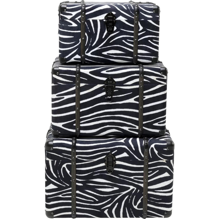 Coffres Wild Animal zèbre set de 3 Kare Design