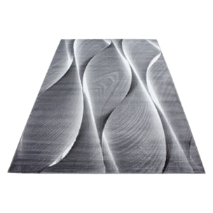 PARMA - Tapis à poils ras à motif artistique noir - PAR9310NOI