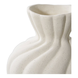 Set 2 vasi in ceramica bianca con superficie a spirale (misure S/L)