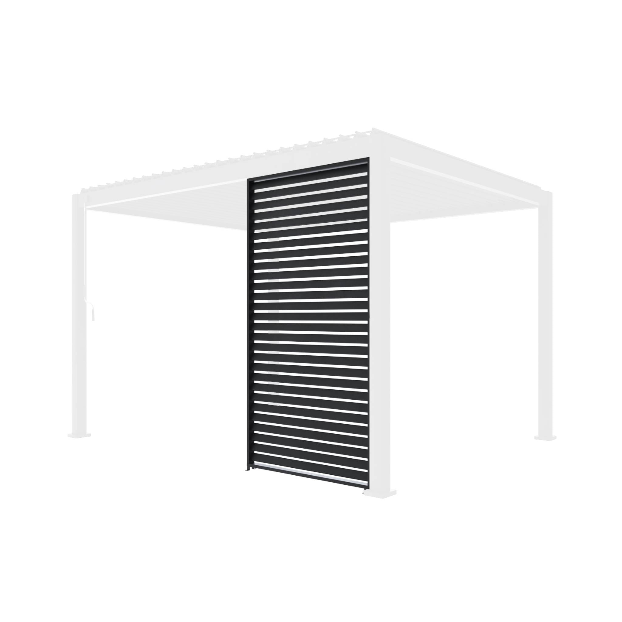 Persienne 130cm pour pergola bioclimatique Triomphe. côté 4m. panneau brise vue. aluminium. anthracite