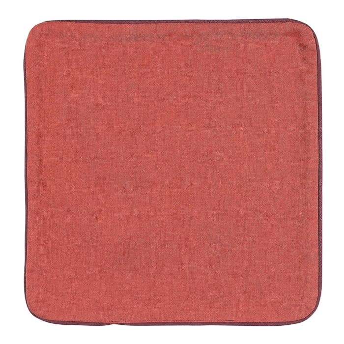 Housse de coussin en poly/lin - Rose poudré