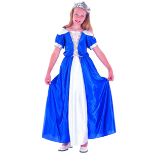 Abito Principessa Blu Costume Carnevale Blu Bianco Bambina