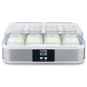 Yogurtera ELY120 H.Koenig 12 Envases, Pantalla LCD, 15 Horas de Preparacion, 21.5W