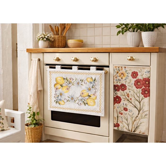 Copriforno Cucina Universale Cinigliato Copertura ProtezioneDecoarzione Forno Disegno Limoni