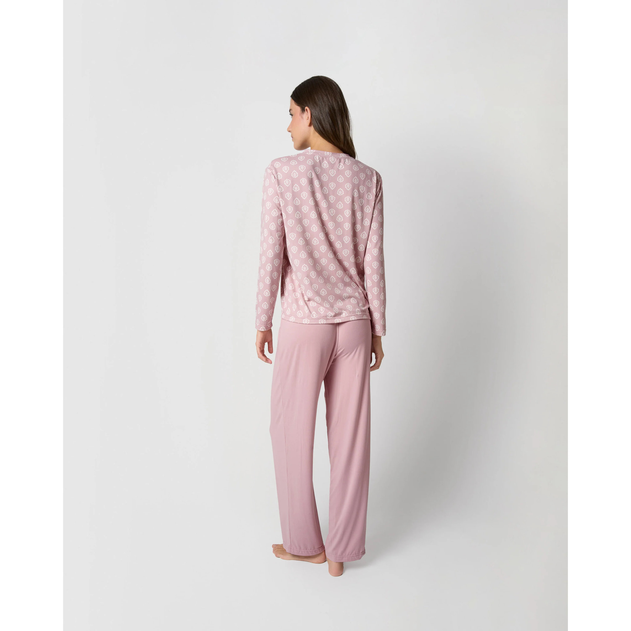 Pijama largo suave upepo rosa