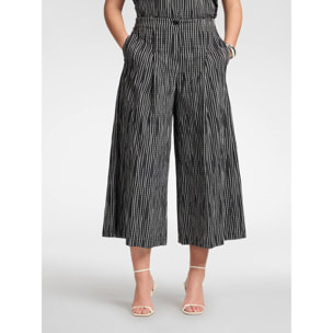 Elena Mirò - Pantaloni cropped plissé - Nero