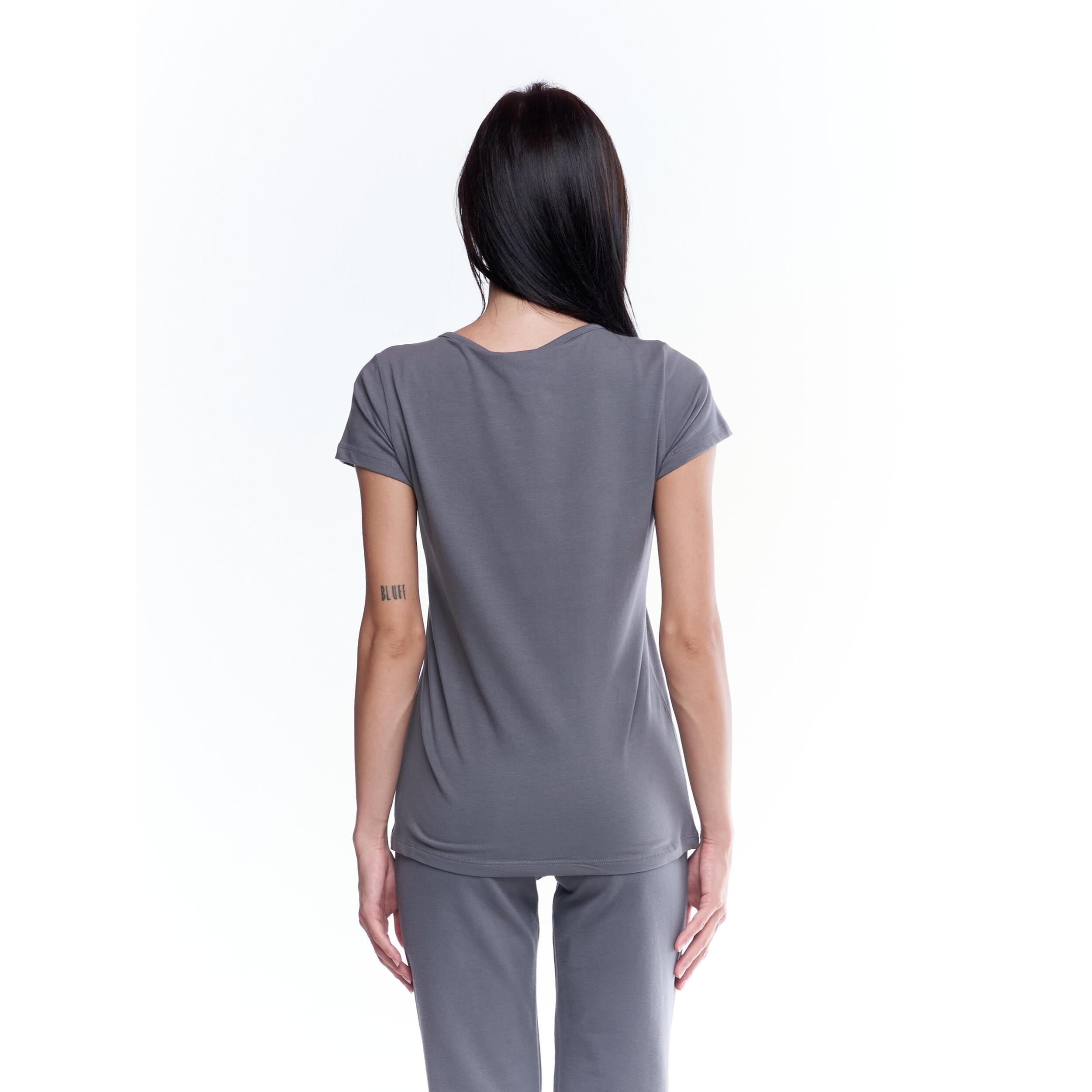 Camiseta básica mujer manga corta cuello redondo